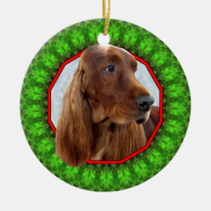 Irish Setter Happy Howliday Ceramic Tree Decoration
