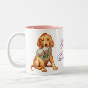 Irish Setter Heart Mom Two-Tone Coffee Mug