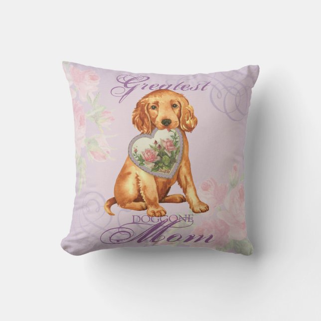 Irish Setter Heart Mum Cushion (Front)