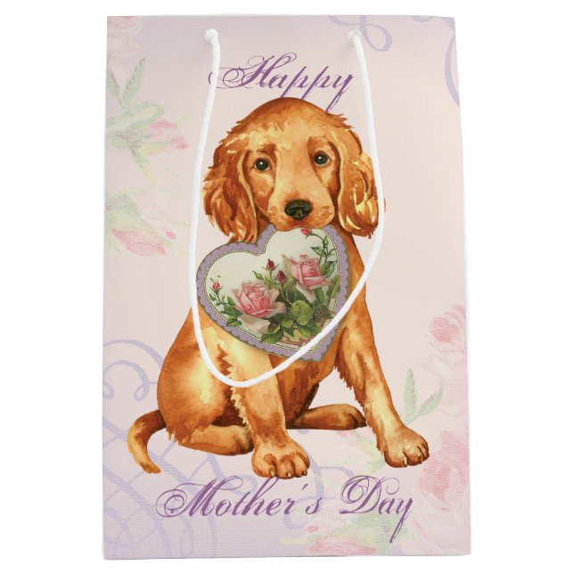 Irish Setter Heart Mum Medium Gift Bag (Front)