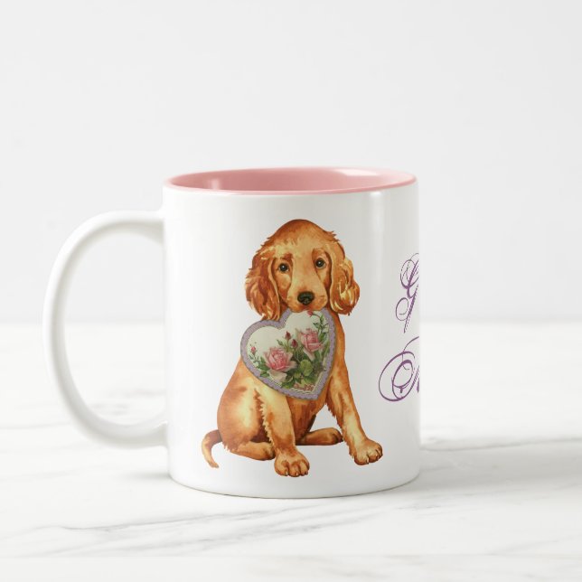 Irish Setter Heart Mum Two-Tone Coffee Mug (Left)