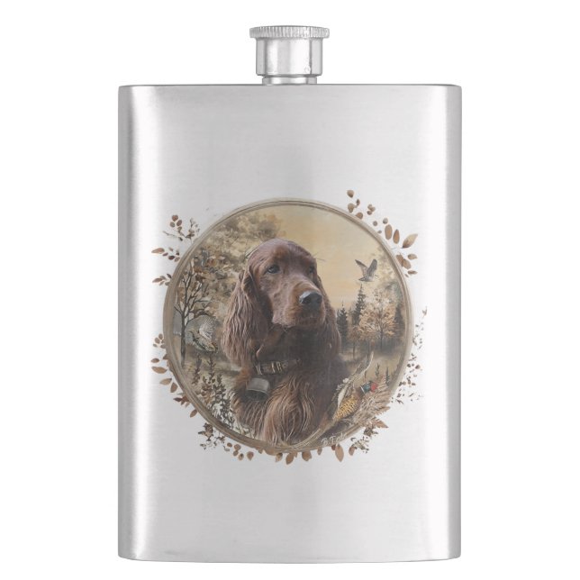  Irish  Setter Hip Flask (Front)