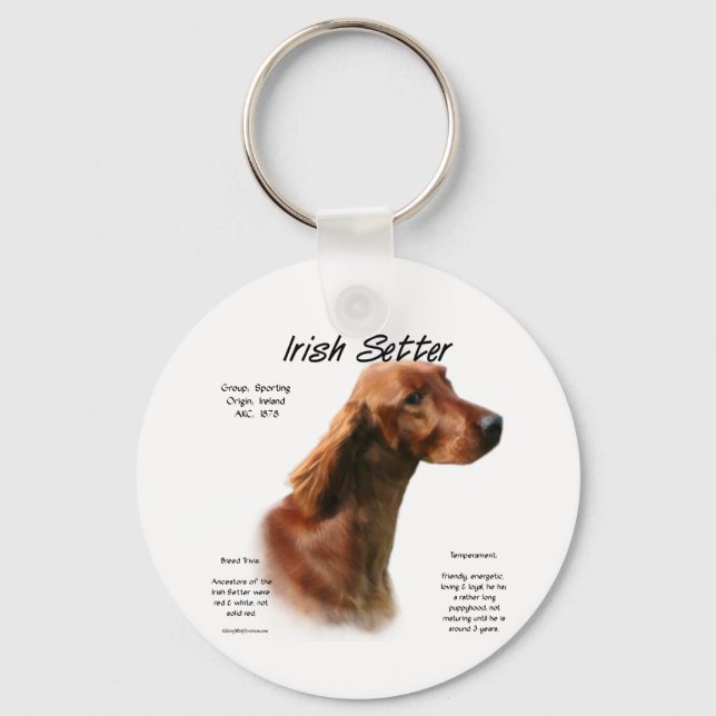 Irish Setter History Design Key Ring (Front)