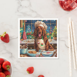 Irish Setter Holiday Baking: Festive Christmas Napkin