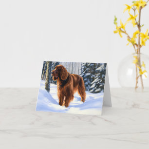 Irish Setter Let It Snow Christmas Card