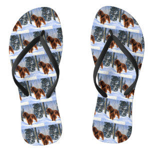 Irish Setter Let It Snow Christmas Flip Flops