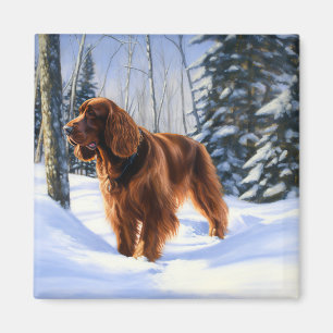 Irish Setter Let It Snow Christmas Magnet