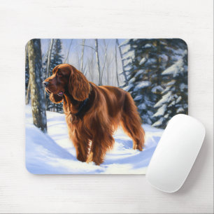 Irish Setter Let It Snow Christmas Mouse Mat
