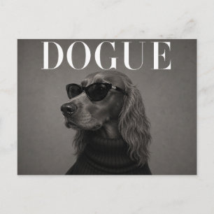 Irish Setter Luxury Fashion Dog Portrait Postcard