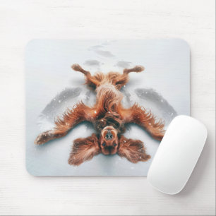 Irish Setter Making a Snow Angel Mouse Mat