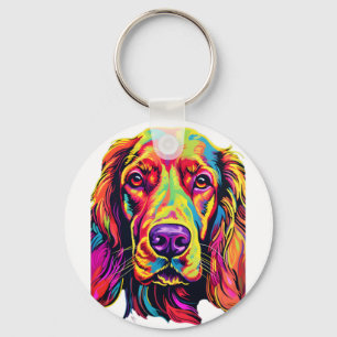 Irish Setter Neon Design Key Ring