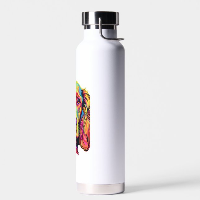 Irish Setter Neon Design   Water Bottle (Left)