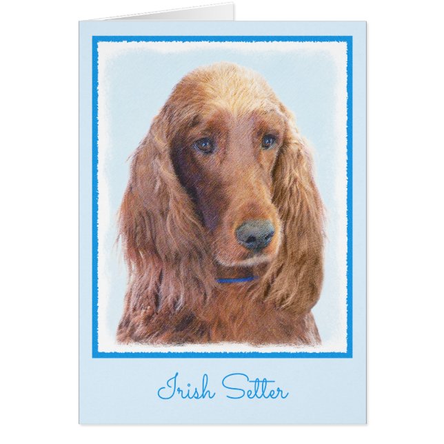 Irish Setter Painting - Cute Original Dog Art (Front)