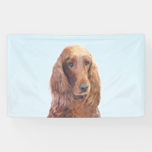 Irish Setter Painting - Cute Original Dog Art Banner