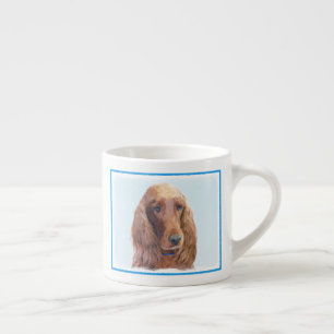 Irish Setter Painting - Cute Original Dog Art Espresso Cup