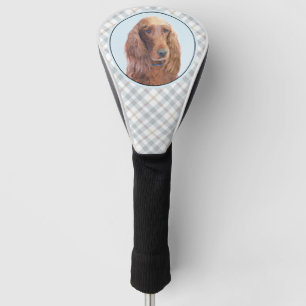 Irish Setter Painting - Cute Original Dog Art Golf Head Cover