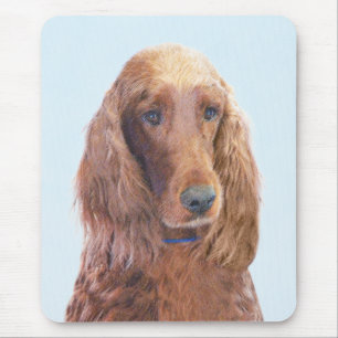 Irish Setter Painting - Cute Original Dog Art Mouse Mat