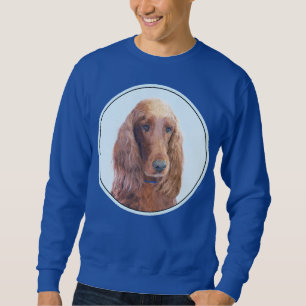 Irish Setter Painting - Cute Original Dog Art Sweatshirt