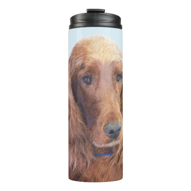 Irish Setter Painting - Cute Original Dog Art Thermal Tumbler (Front)