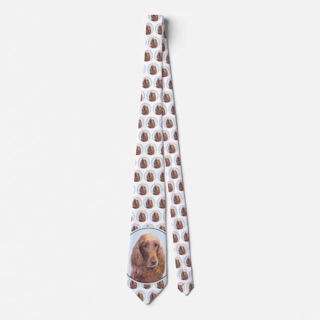 Irish Setter Painting - Cute Original Dog Art Tie (Front)