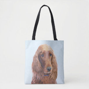 Irish Setter Painting - Cute Original Dog Art Tote Bag