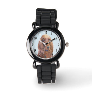 Irish Setter Painting - Cute Original Dog Art Watch