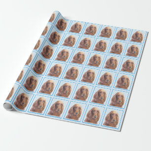 Irish Setter Painting - Cute Original Dog Art Wrapping Paper