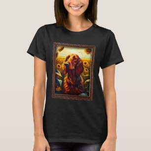 Irish Setter Painting Sunflower Flower Mom Women F T-Shirt