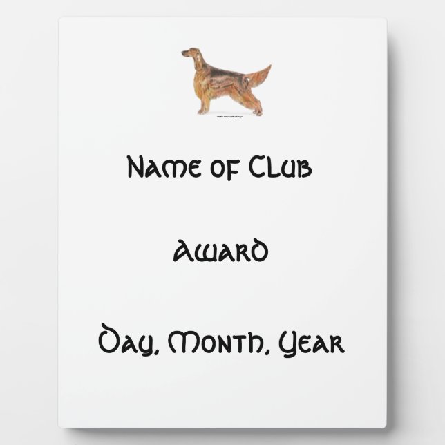 Irish Setter Plaque (Front)