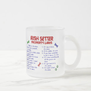 IRISH SETTER Property Laws 2 Frosted Glass Coffee Mug