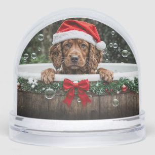 Irish Setter Puppy Dog Cute Christmas Holiday Snowglobe