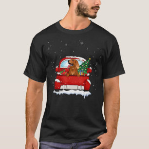 Irish Setter Ride Red Truck Christmas Pajama Xmas T-Shirt