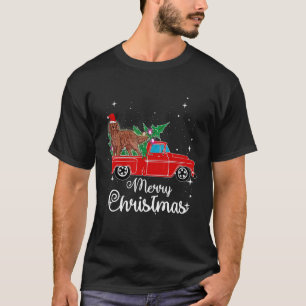 Irish Setter Ride Red Truck Christmas T-Shirt