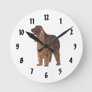 Irish Setter Round Clock