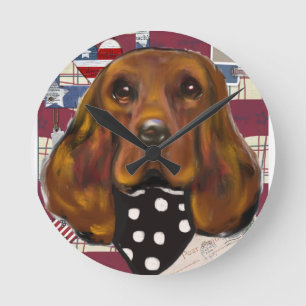 IRISH SETTER ROUND CLOCK
