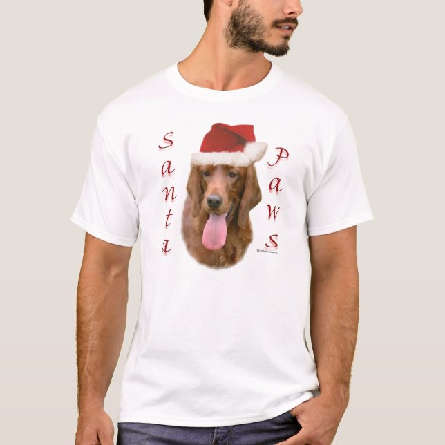 Irish Setter Santa Paws T-Shirt (Front)