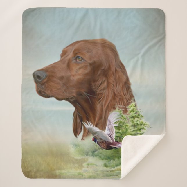 Irish Setter  Sherpa Blanket (Front)
