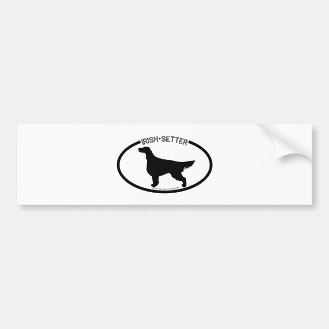 Irish Setter Silhouette Black Bumper Sticker (Front)