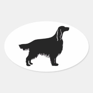 irish setter silhouette oval sticker