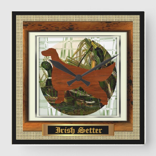 Irish Setter Sporting Gifts Square Wall Clock (Front)