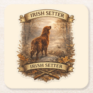 Irish Setter Square Paper Coaster