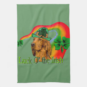 Irish Setter St Patricks Tea Towel