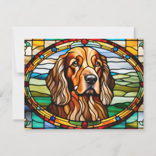 Irish Setter Stained Glass  Postcard