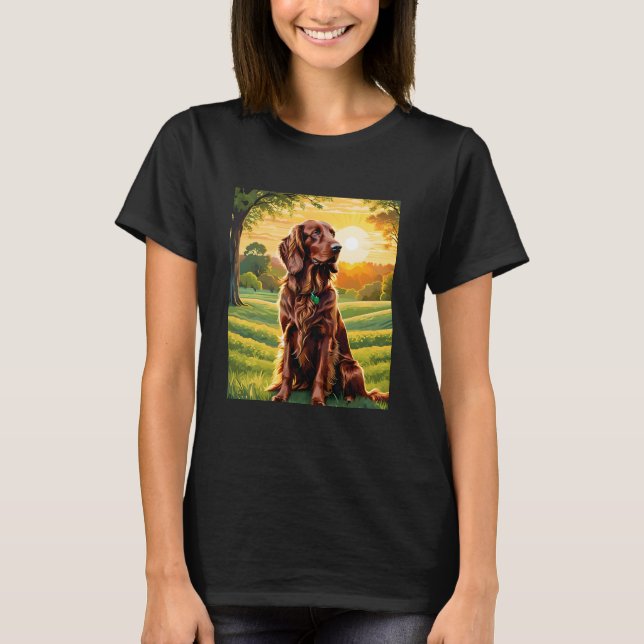 IRISH SETTER SUN BACK DROP T-Shirt (Front)