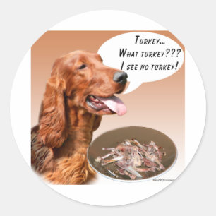 Irish Setter Turkey Classic Round Sticker