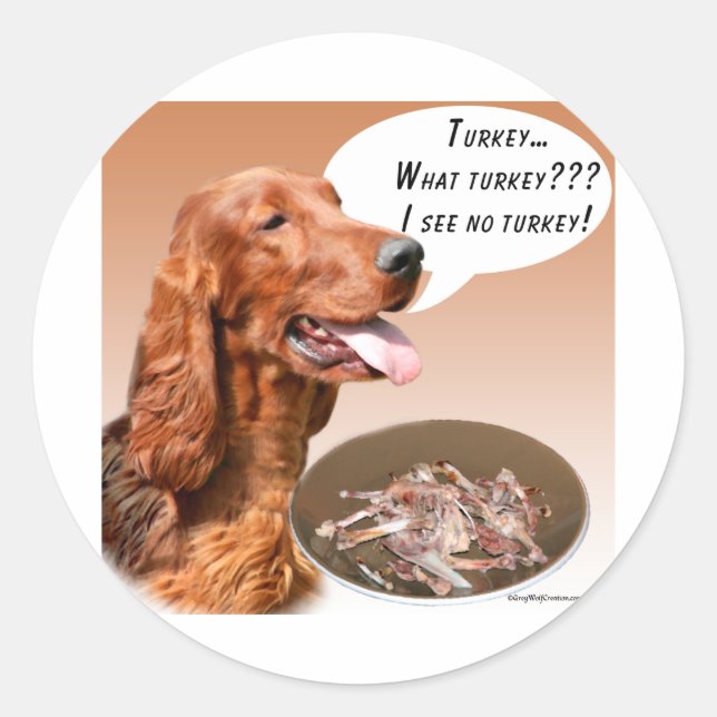 Irish Setter Turkey Classic Round Sticker (Front)