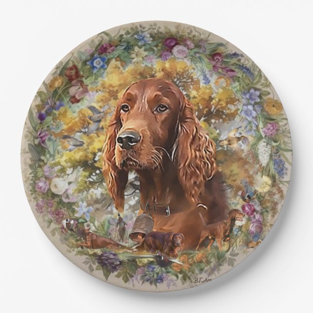 Irish Setter - Ultimate Upland Bird Dog Paper Plate (Front)