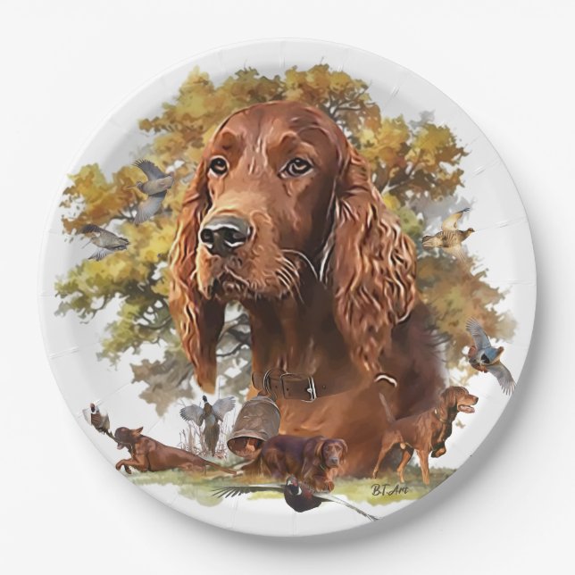 Irish Setter - Ultimate Upland Bird Dog Paper Plate (Front)