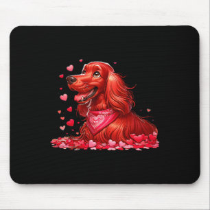 Irish Setter Valentine Hearts Dog Men Women Kids Mouse Mat
