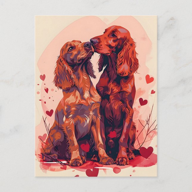 Irish Setter Valentine's day  Postcard (Front)